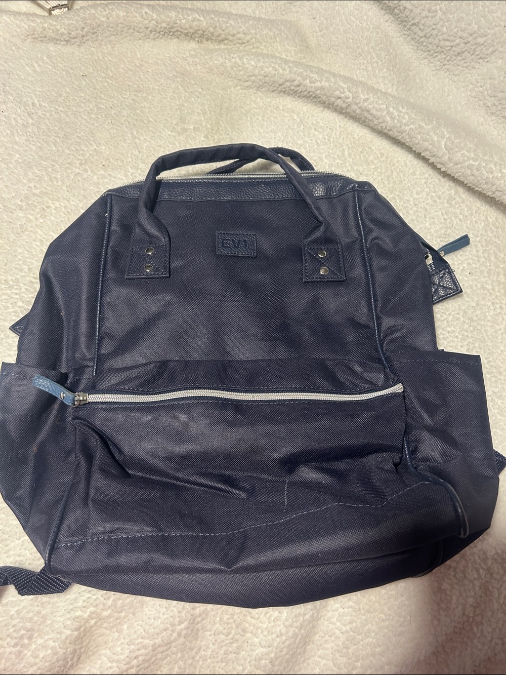Classic Navy Men's Backpack with Top Handles